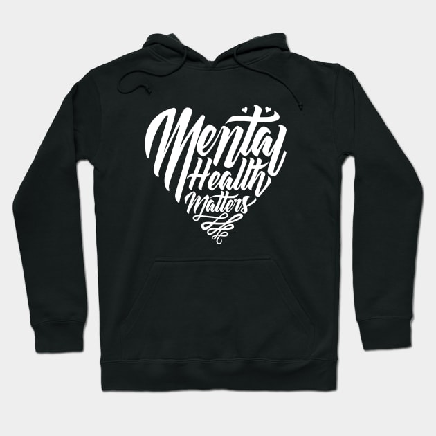Mental Health Matters, Heart Hoodie by Positive Lifestyle Online